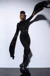 ON TOP DRAMATIC SLEEVE CATSUIT