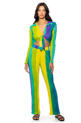 SUMMER BREEZE TIE FRONT TOP PANT SET