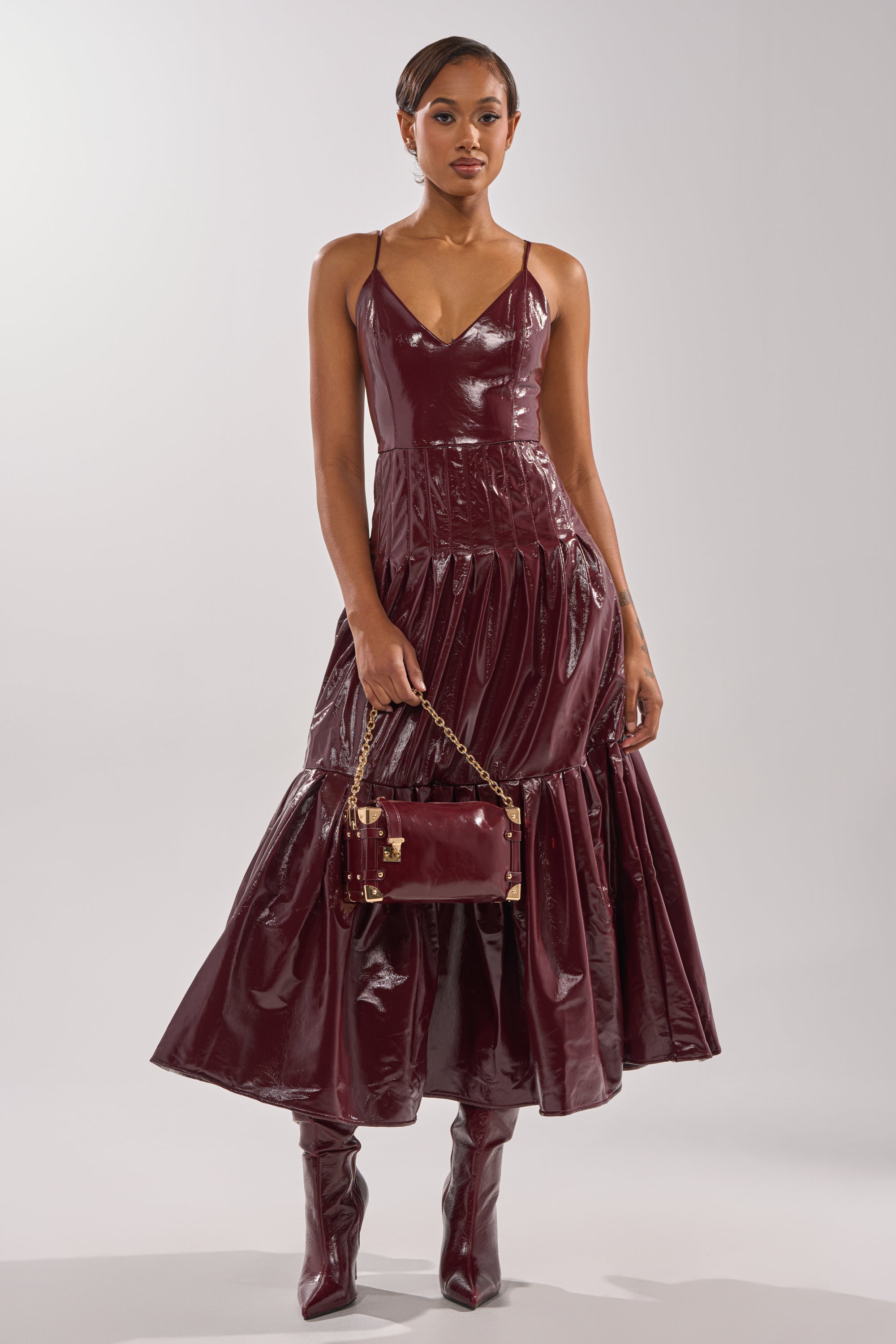 RACHEL PU MAXI DRESS