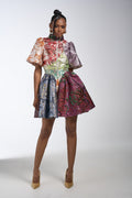 STAY WITH ME BROCADE MINI DRESS