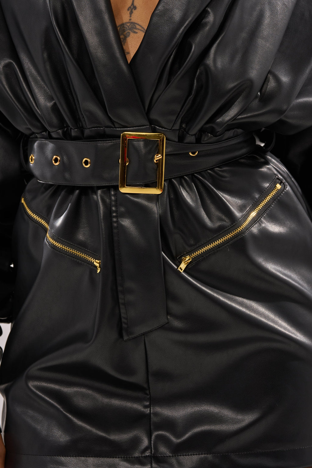 RIDE OR DIE FAUX LEATHER MINI DRESS