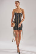 CHAINS FOR DAYS PU MINI DRESS