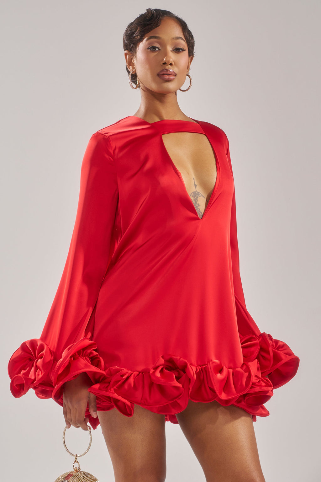 GIRLY GIRL SATIN MINI DRESS