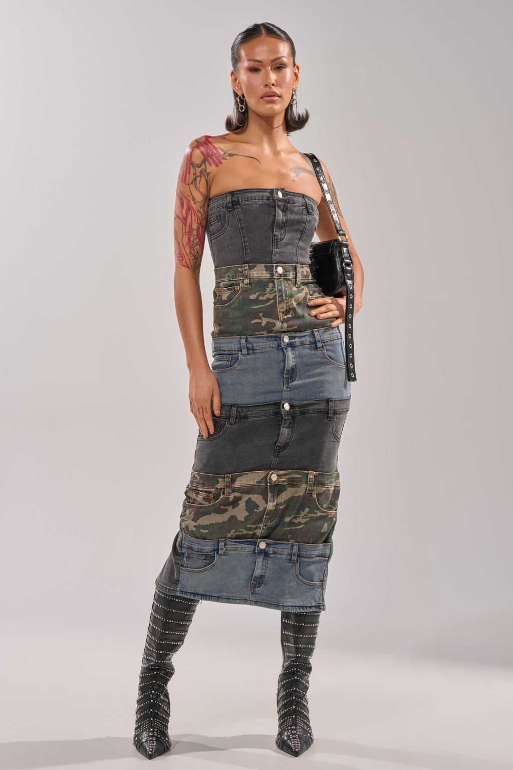 PATCHWORK PARADOX DENIM MAXI DERSS