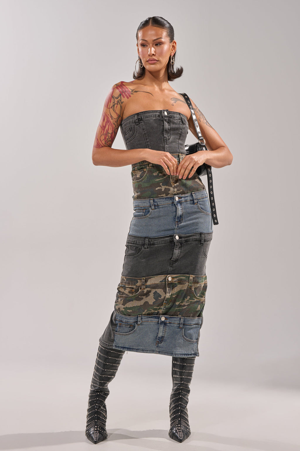 PATCHWORK PARADOX DENIM MAXI DERSS