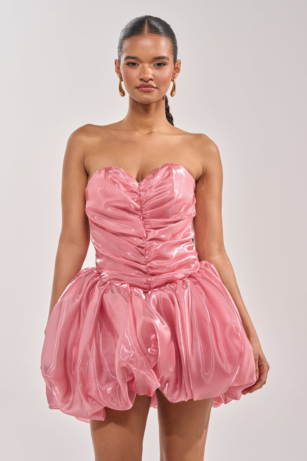 HARD TO PLEASE BUBBLE MINI DRESS