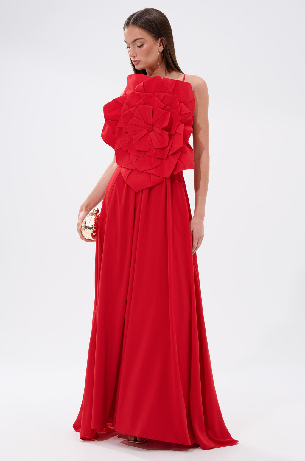 LANIE MAXI DRESS WITH FLOWER APPLIQUE