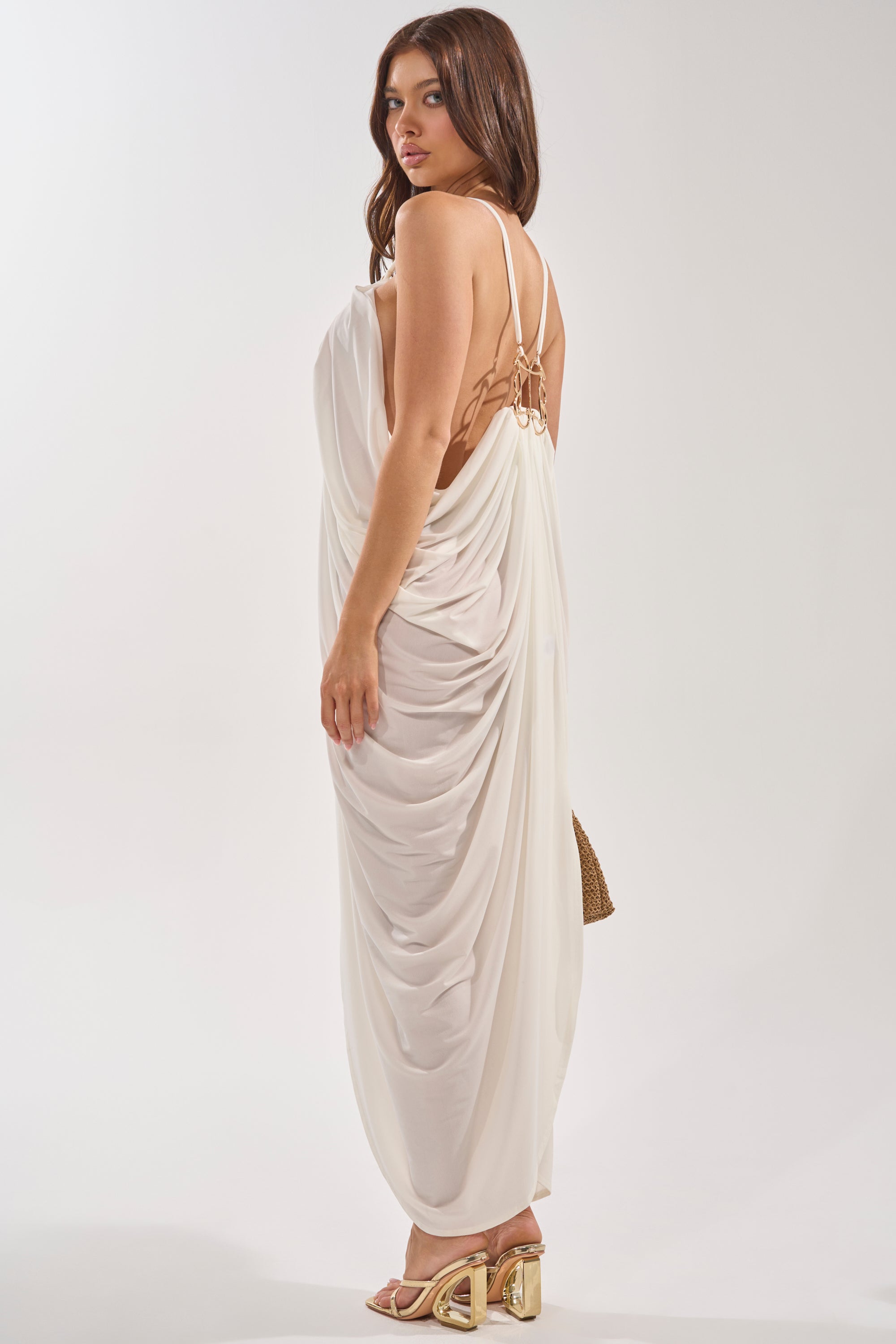 BALI MAMI LOW BACK MAXI DRESS IN WHITE