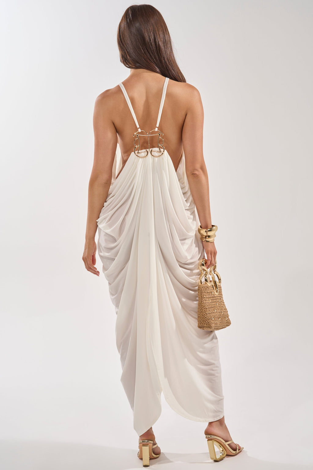 BALI MAMI LOW BACK MAXI DRESS IN WHITE