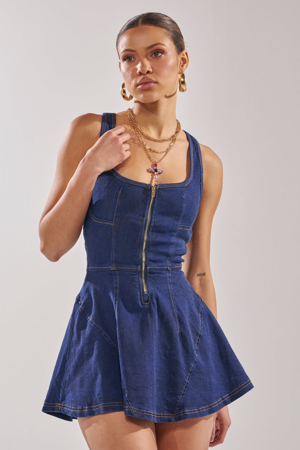 AUDREY DENIM MINI DRESS