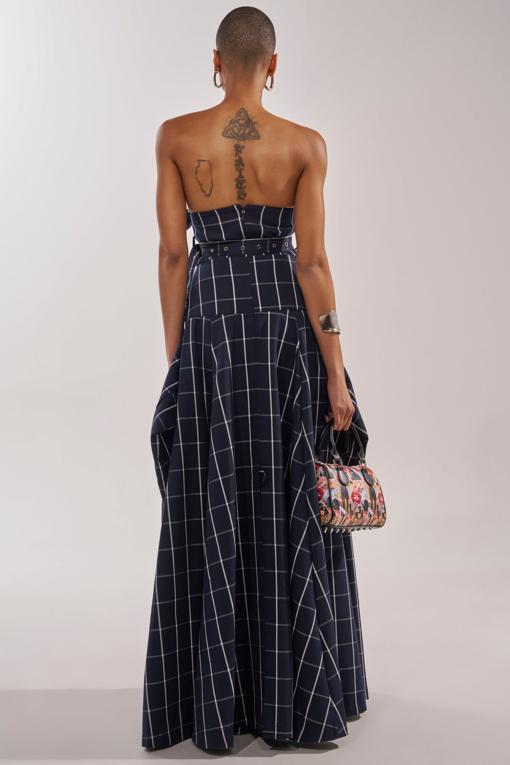 DOWN TO BUSINESS PLAID MAXI DRESS