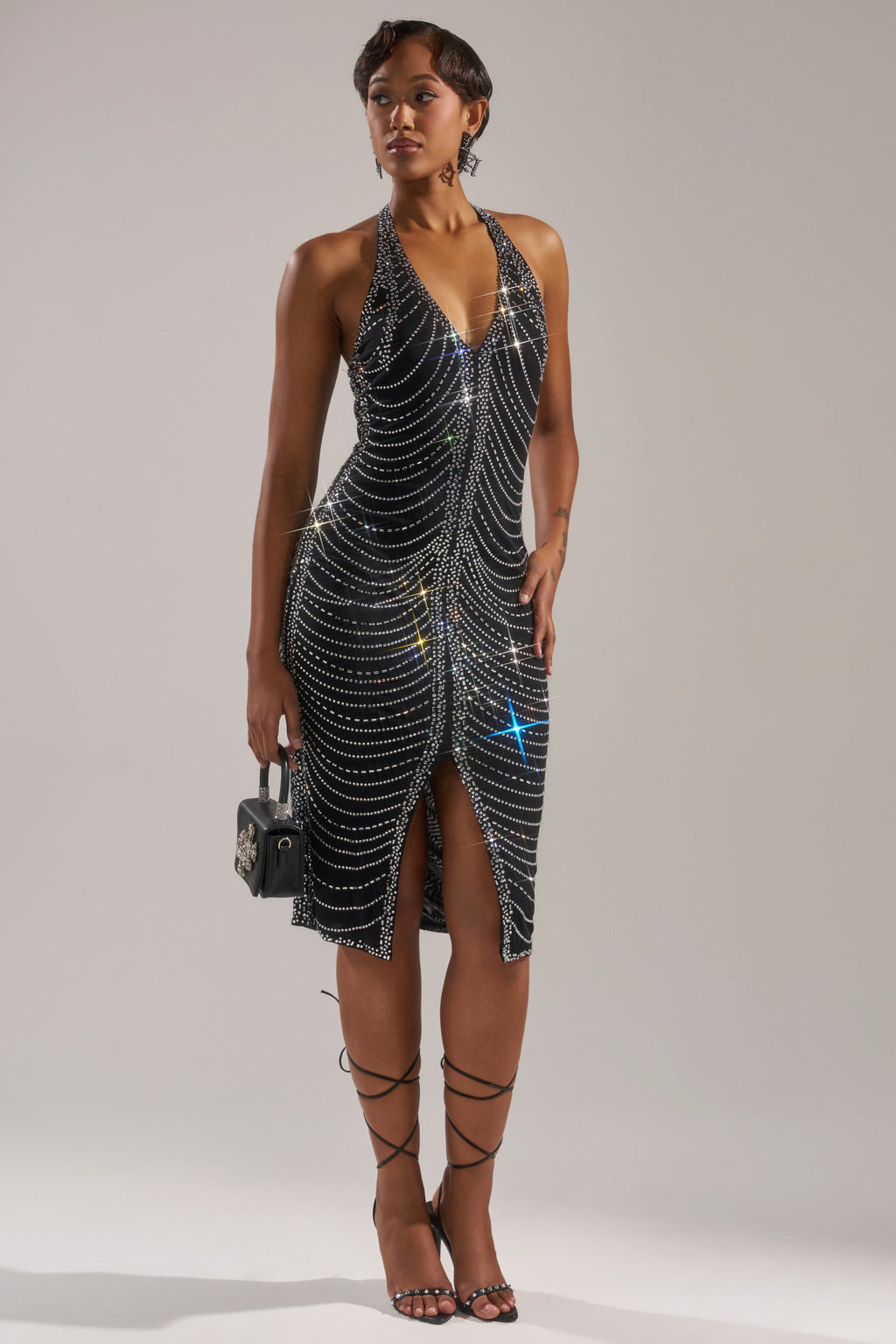 LANA RHINESTONE MIDI DRESS