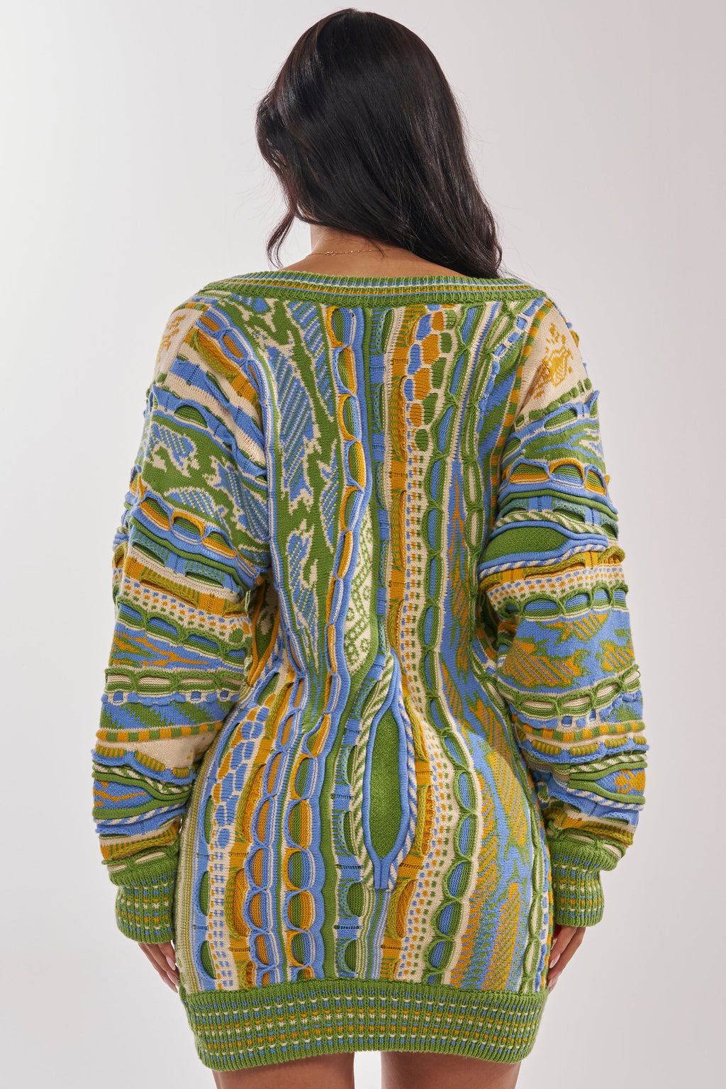 FEELIN COZY V-NECK SWEATER DRESS