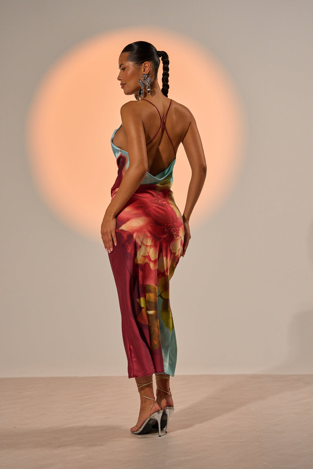 WORK OF ART SATIN MAXI DRESS