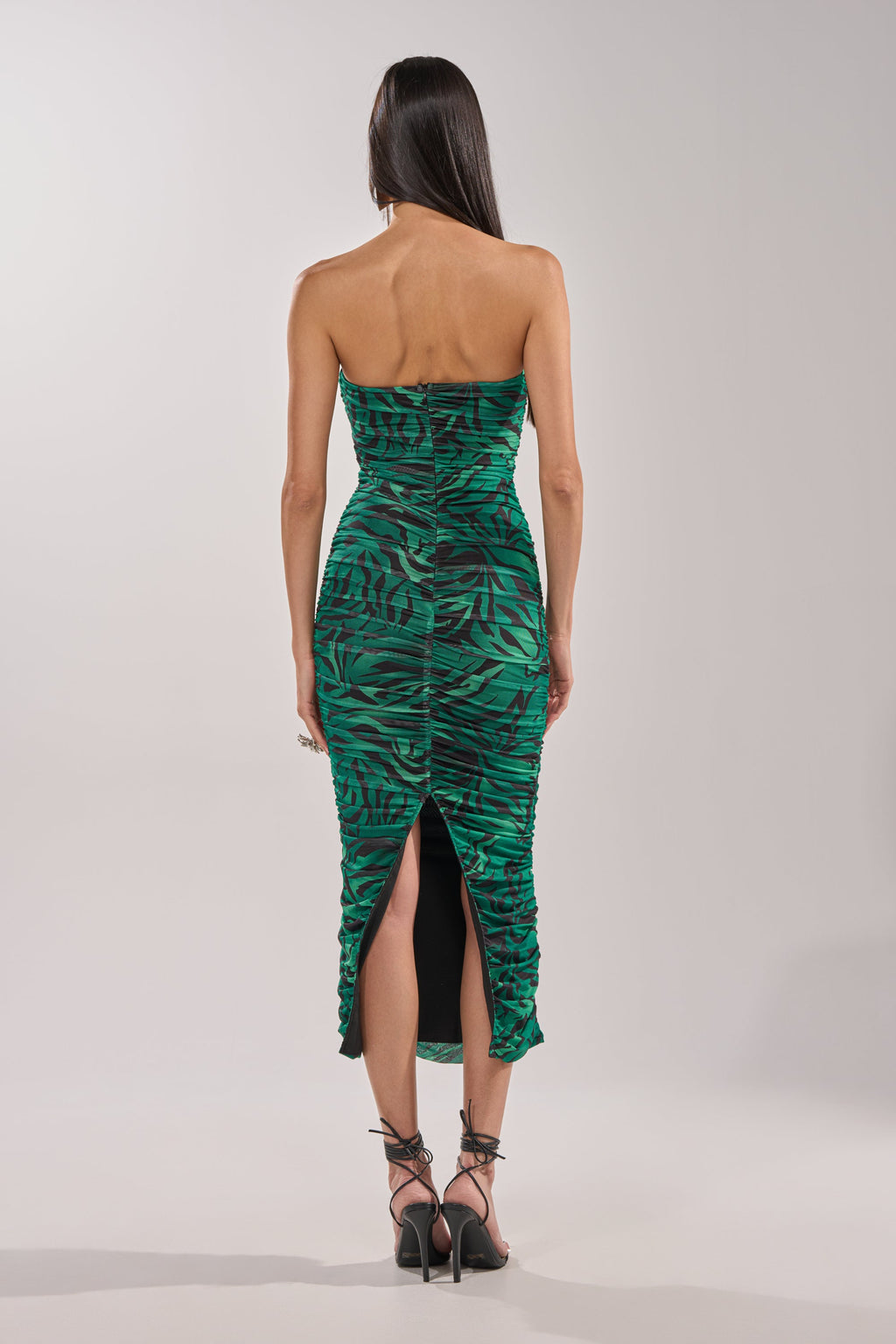 DAY OUT STRAPLESS PRINT MIDI DRESS