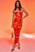 LOTS OF LOVE OMBRE MIDI DRESS