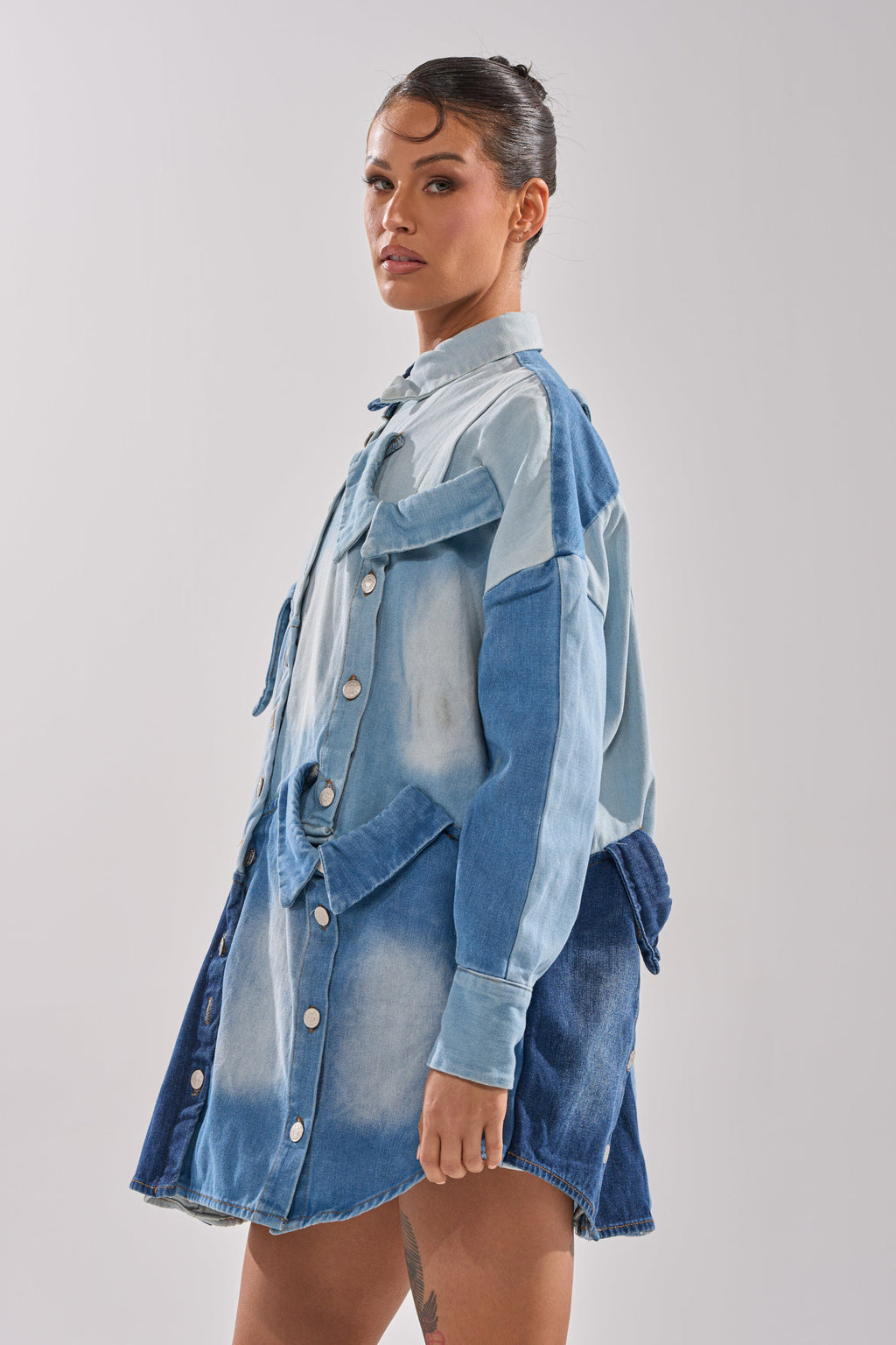 MONDAY BLUES DENIM MINI DRESS