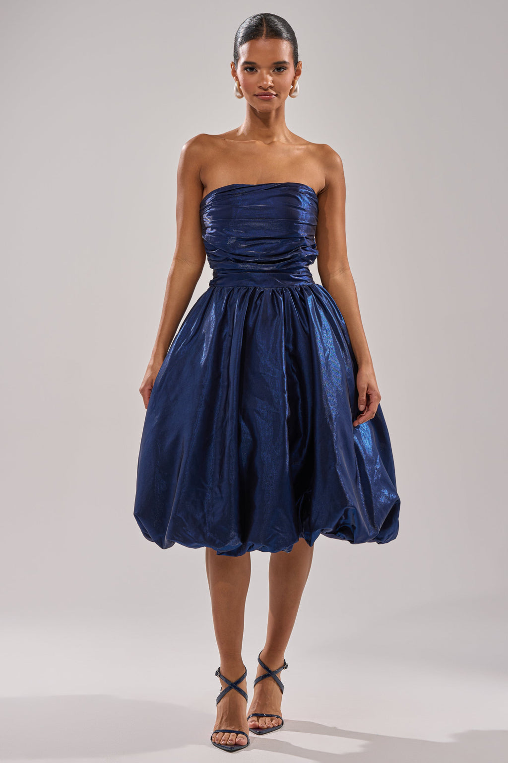 LUXE LIFE SATIN MIDI DRESS
