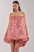 LOVER GIRL BROCADE BUBBLE DRESS IN PINK