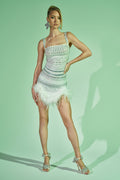 SHOWSTOPPER RHINESTONE MINI DRESS IN WHITE
