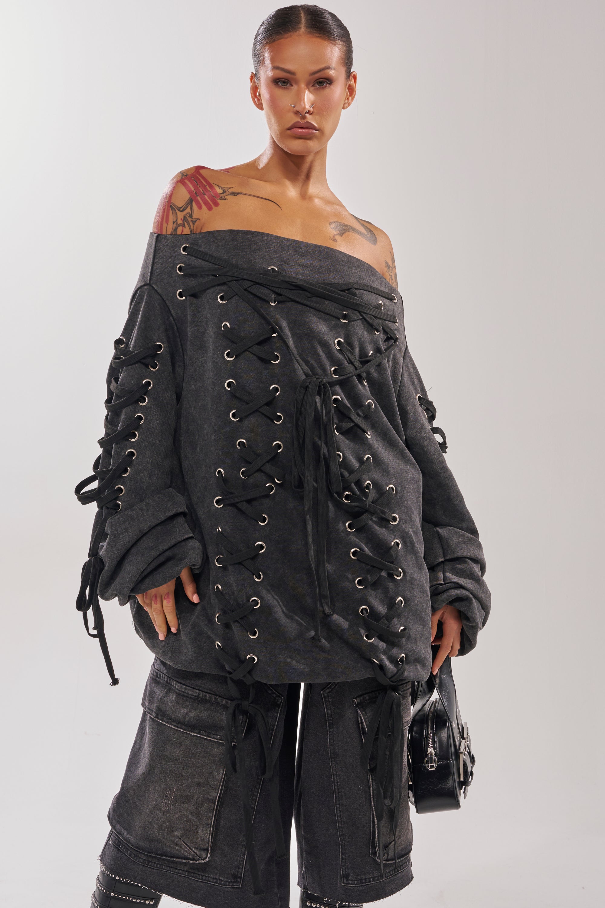 LACED UP FOR GOOD MINI DRESS