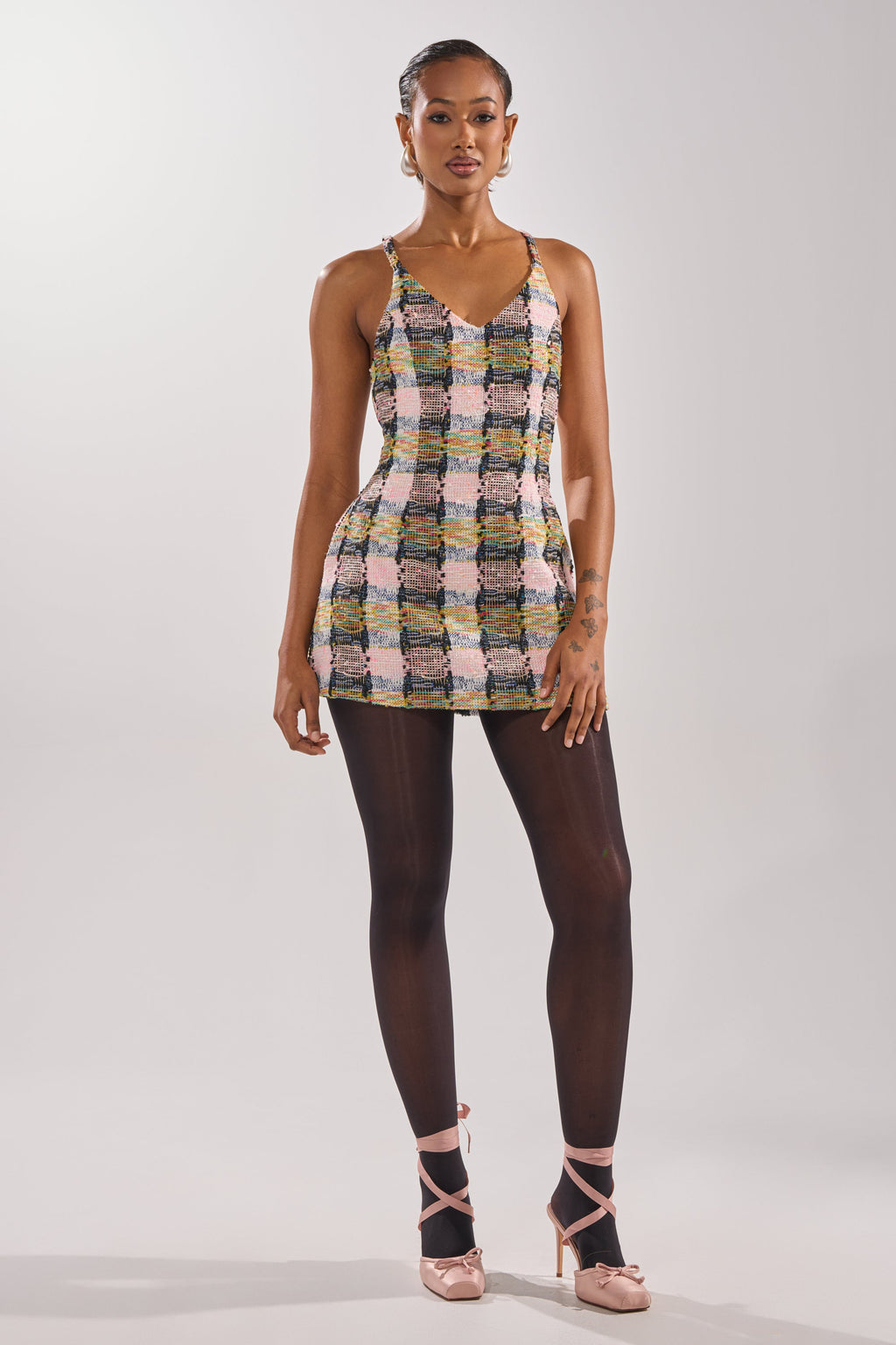 MAIN SQUEEZE TWEED MINI DRESS
