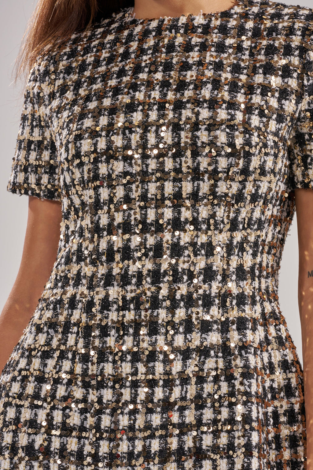 GIRLY POP TWEED MINI DRESS