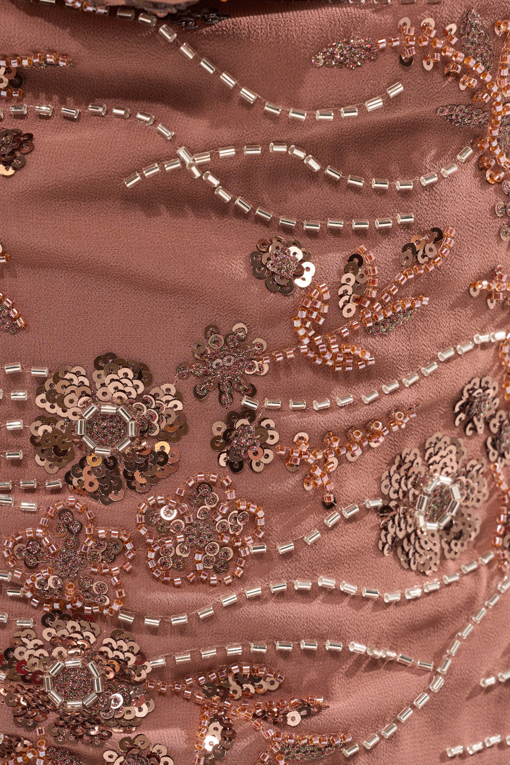 FELICITY EMBELLISHED MINI DRESS IN BROWN