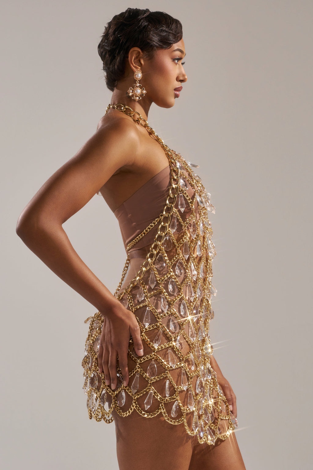 OH HOT DAMN RHINESTONE MINI DRESS