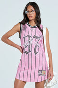 TOTAL KNOCKOUT RHINESTONE JERSEY DRESS