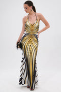 COVER STAR PRINTED SATIN MIDI DRESS