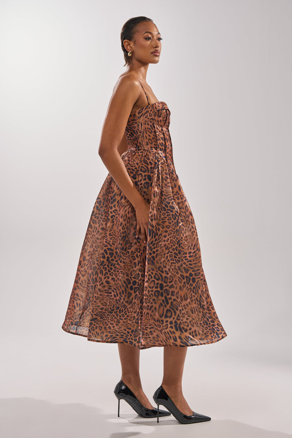 CHEETAH SISTERS MIDI DRESS