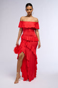 NOT THE EMOJI RUFFLE MAXI DRESS