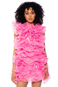 RAOLA ULTRA RUFFLED SLEEVELESS DRESS