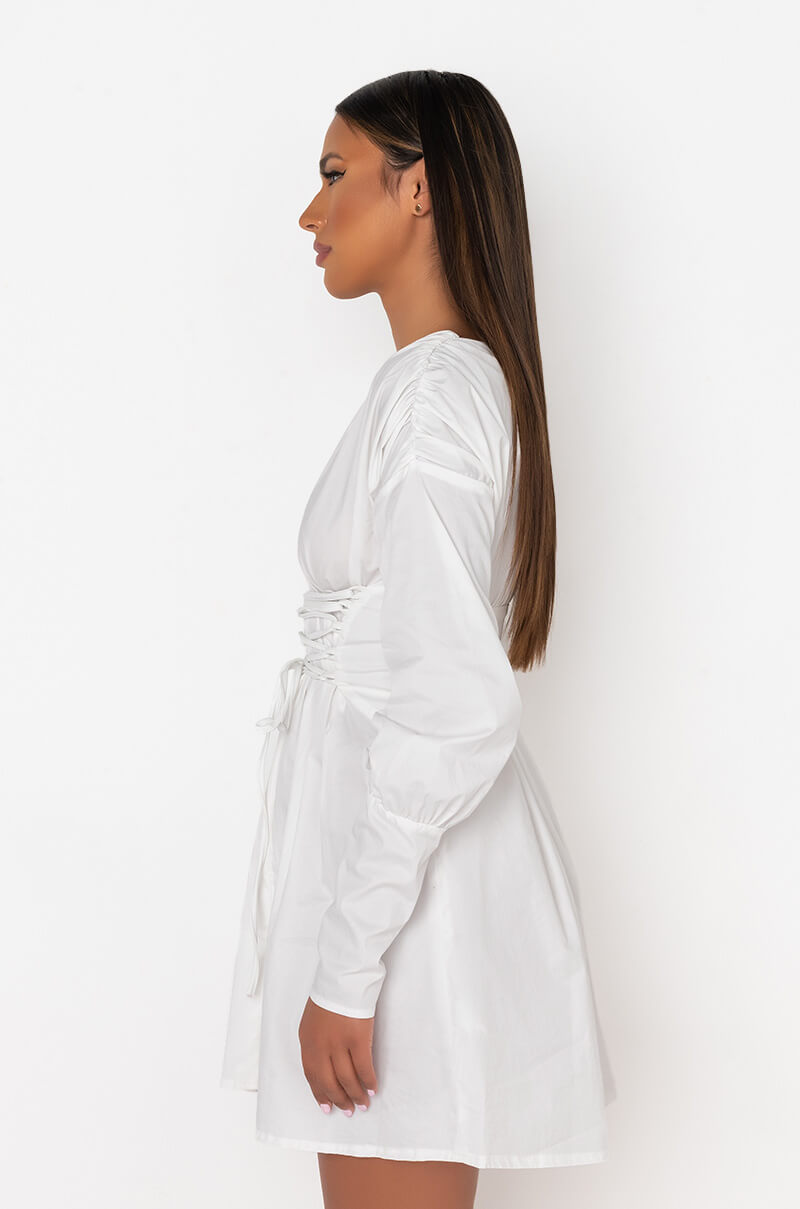 STICK WITH ME MINI DRESS WITH LACE UP